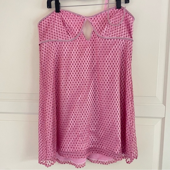 NEW For Love & Lemons Pink Glitter Slip Dress XL 37976 - Picture 2 of 11